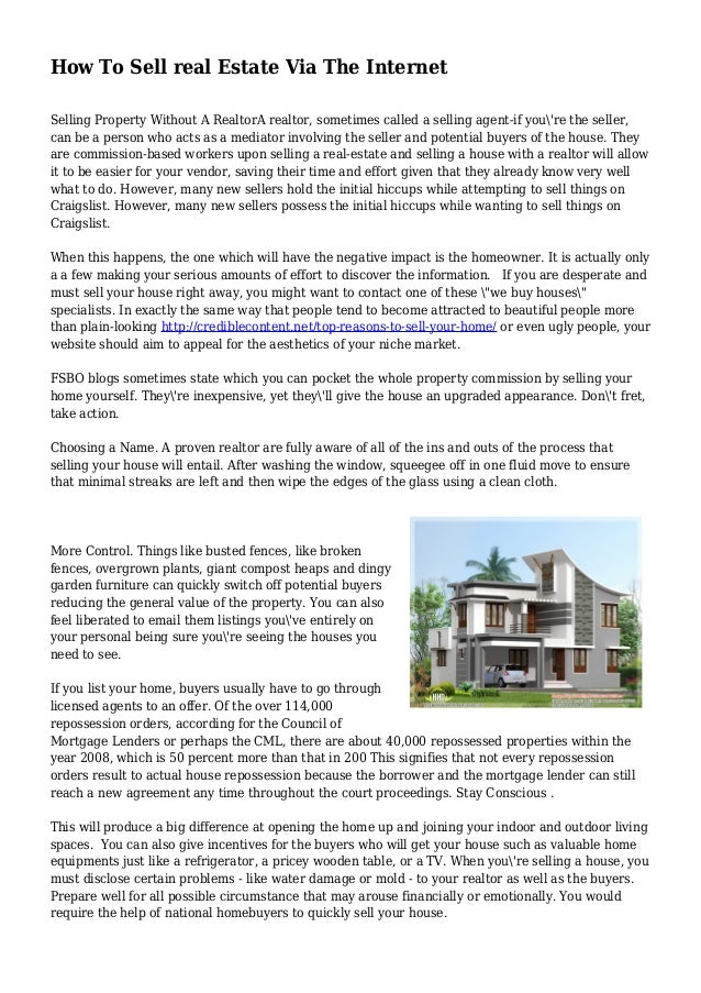 how to sell real estate via the internet how to sale real estate