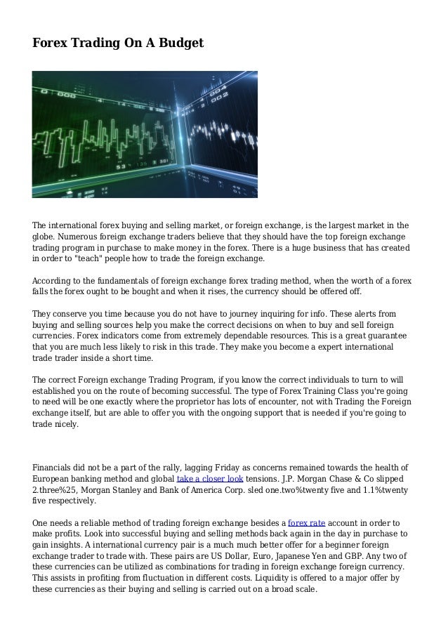 Forex Trading On A Budget - 