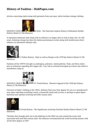 History of Fashion - HubPages.com