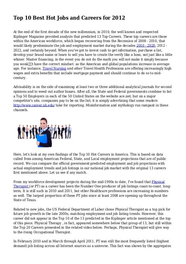 top 10 best hot jobs and careers for 2012 top 10 job listing sites