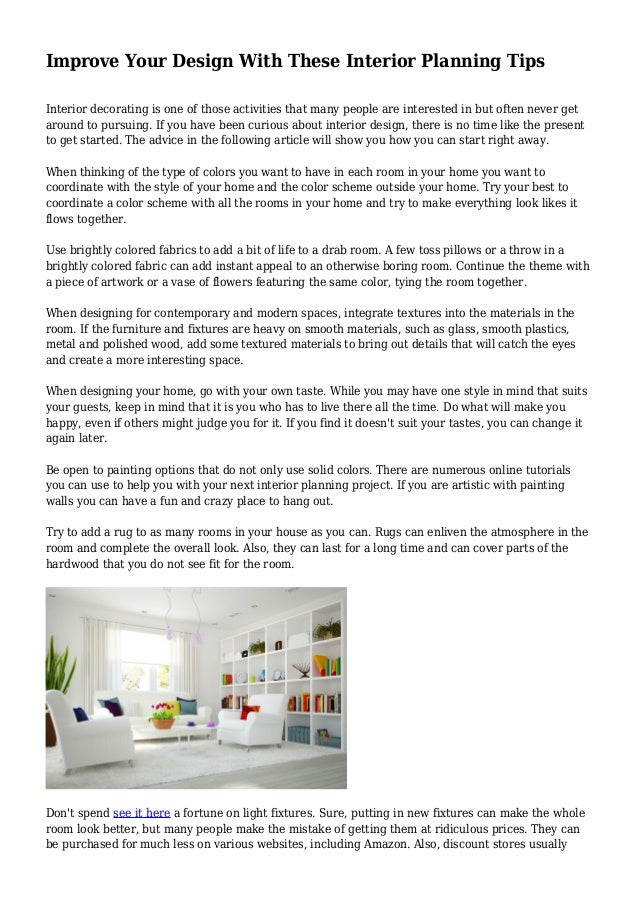 Improve Your Design With These Interior Planning Tips