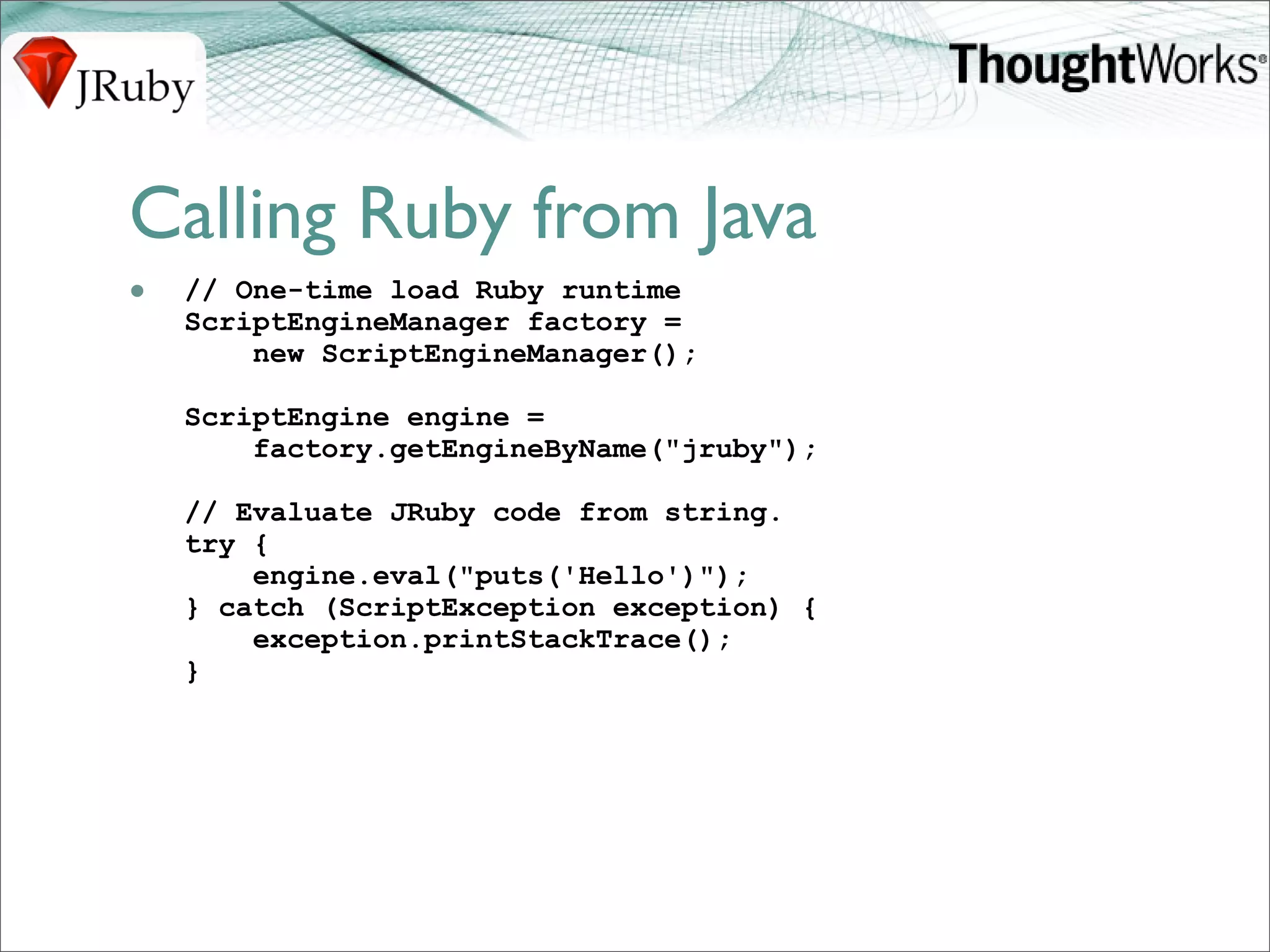 J Ruby Power On The Jvm