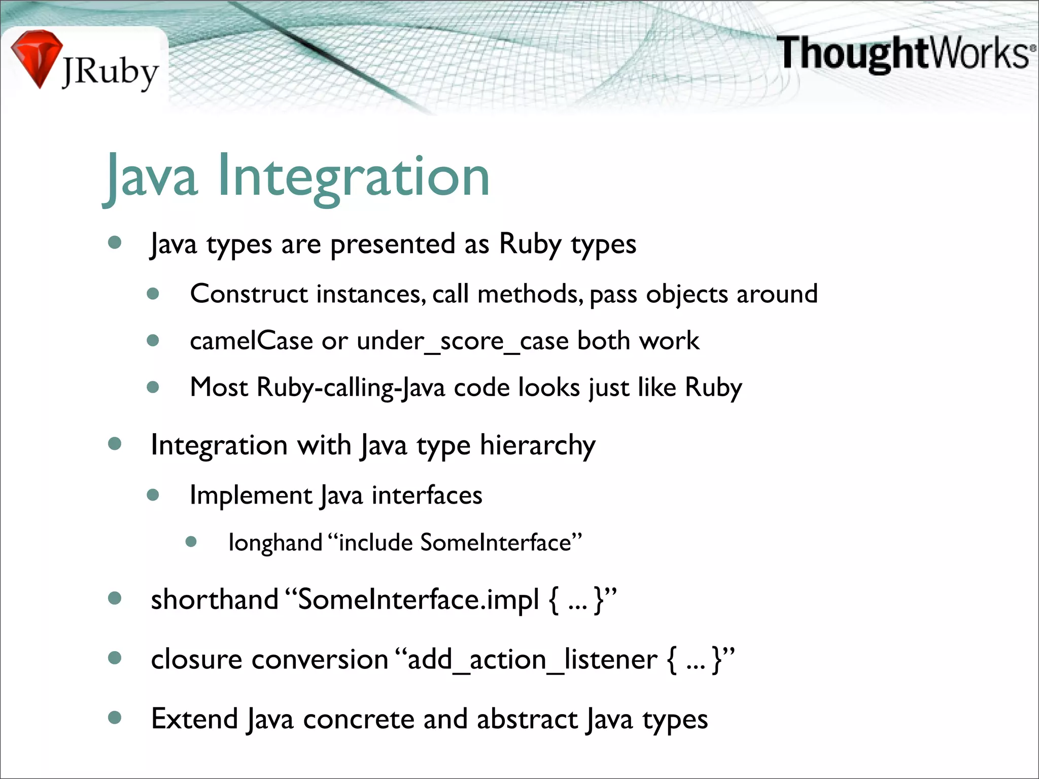 J Ruby Power On The Jvm