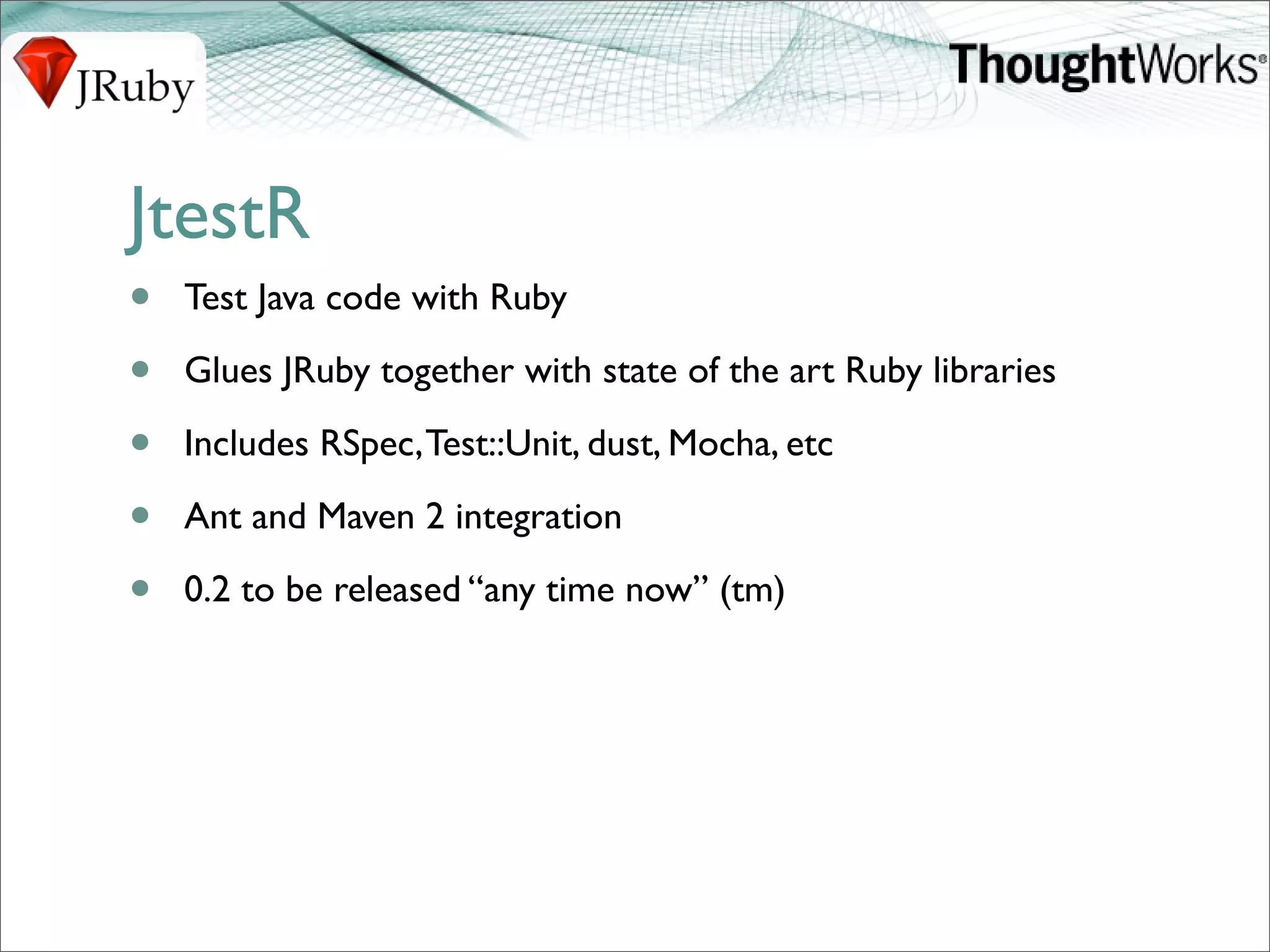 J Ruby Power On The Jvm