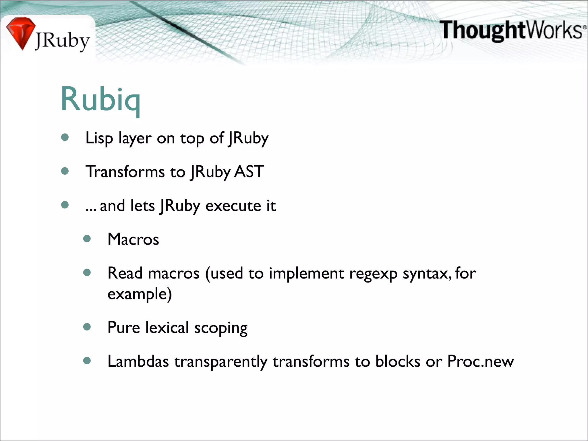 J Ruby Power On The Jvm