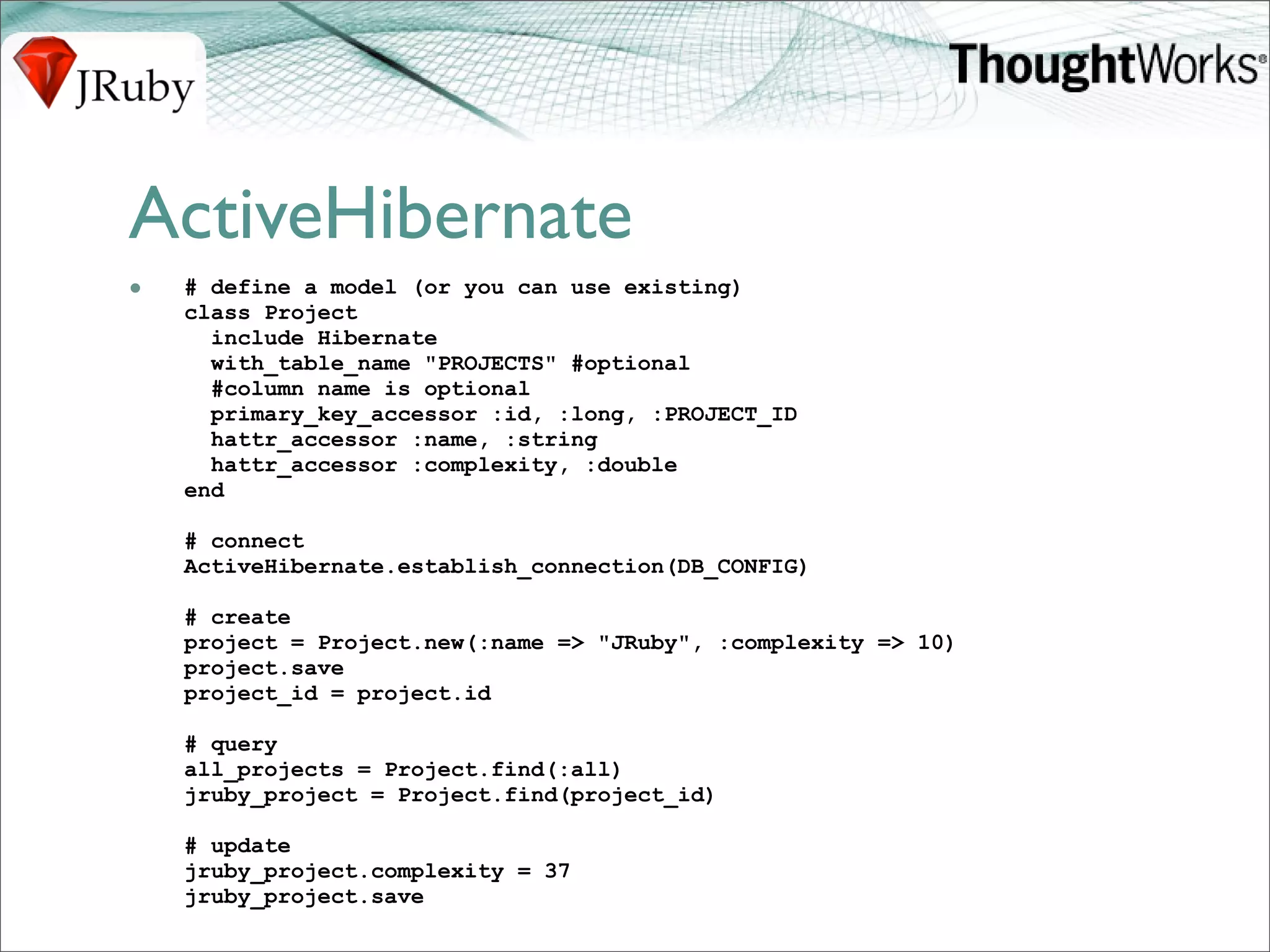 J Ruby Power On The Jvm