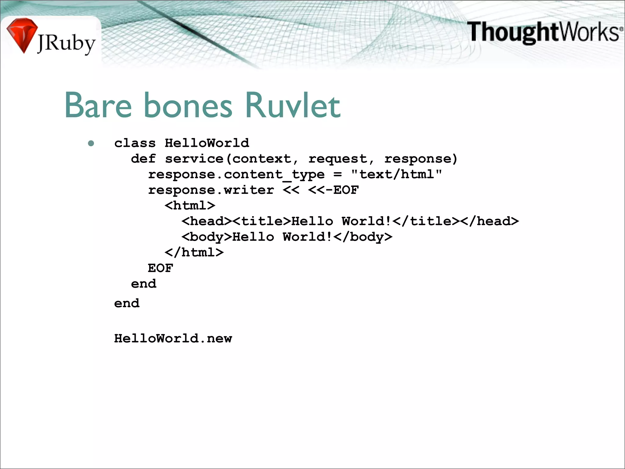 J Ruby Power On The Jvm