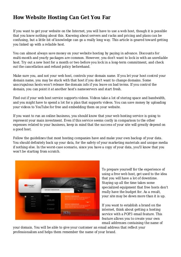 How Website Hosting Can Get You Far Images, Photos, Reviews
