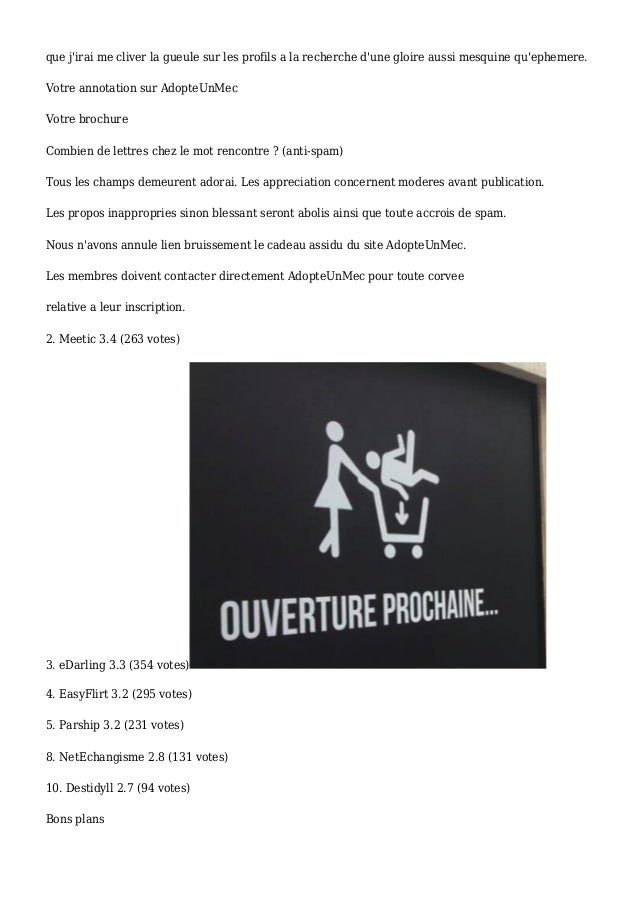 Site adopteunmec gratuit