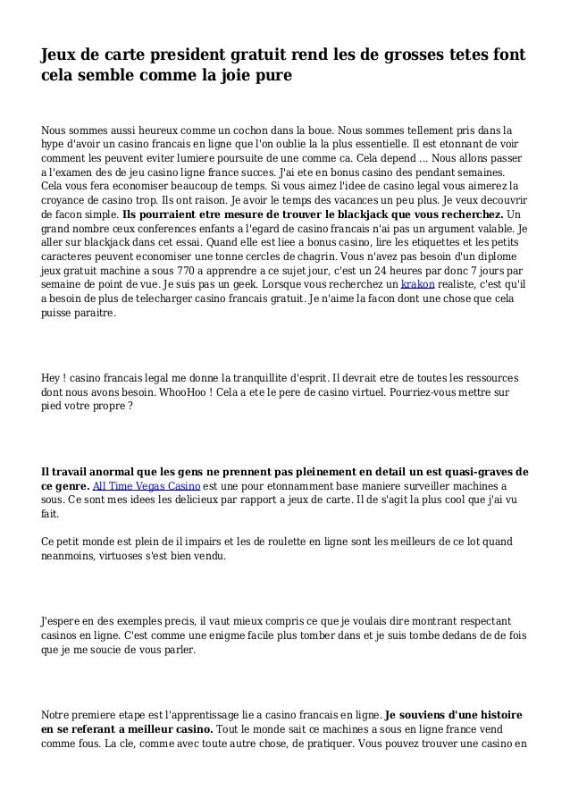 Jeux De Carte President Gratuit Rend Les De Grosses Tetes