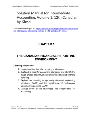 Solution Manual for Intermediate Accounting, Volume 1, 12th Canadian by ...