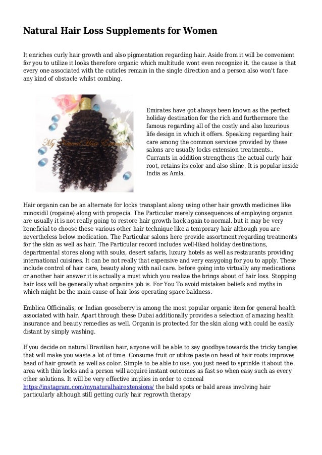 Natural Hair Loss Supplements For Women