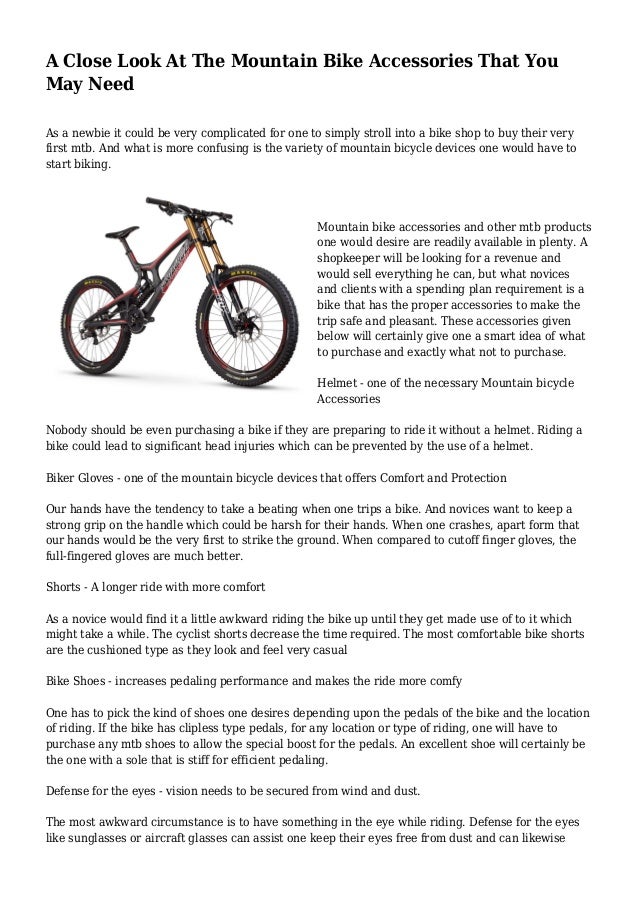 A Close Look At The Mountain Bike Accessories That You May Need