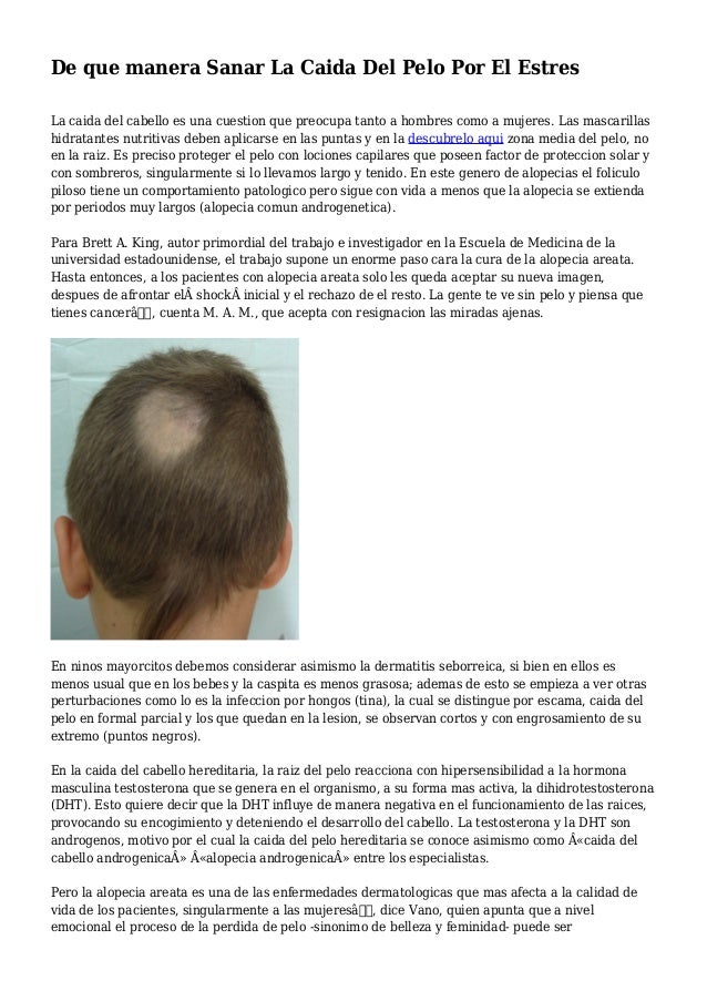 De que manera Sanar La Caida Del Pelo Por El Estres