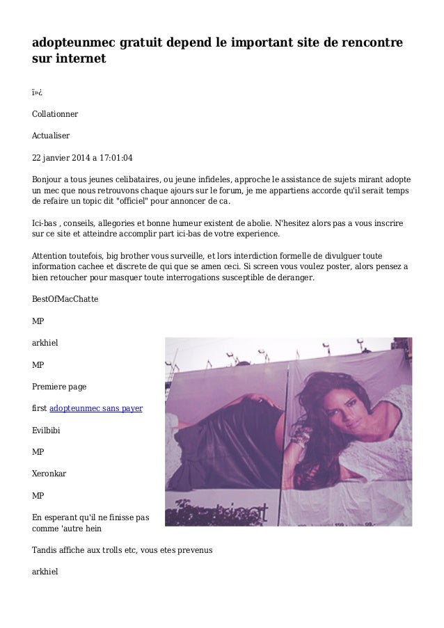 Site adopteunmec gratuit