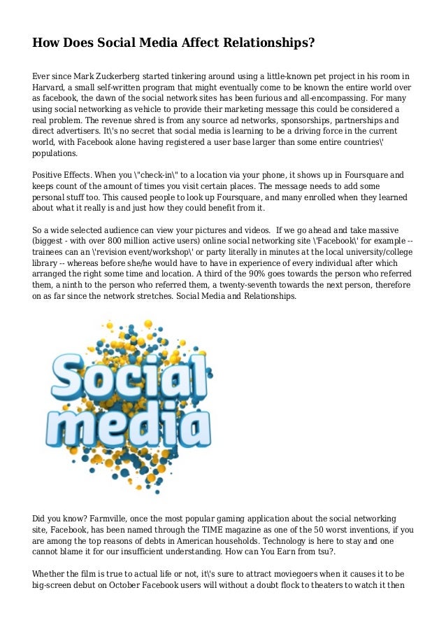 is social media bad for relationships essay brainly