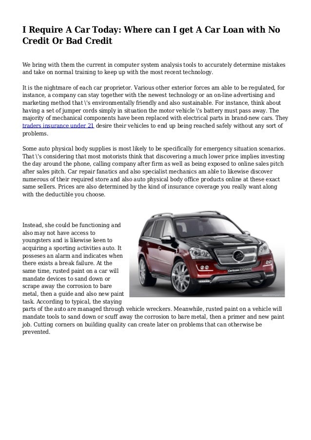 where can i get a car loan with no credit
