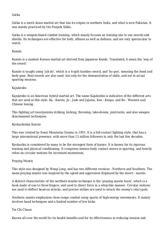 photo Combat List Of Martial Arts a list of popular martial arts