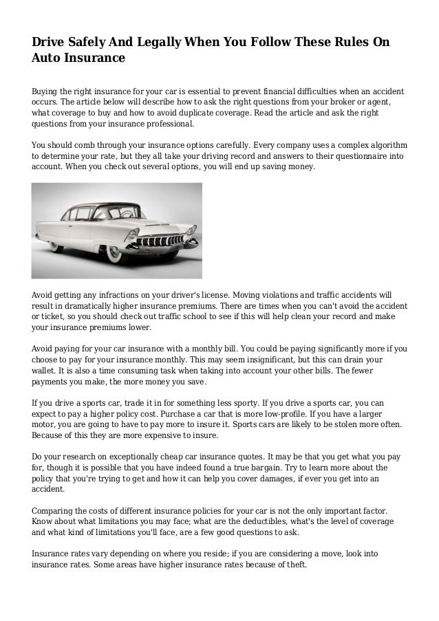 Drive Safely And Legally When You Follow These Rules On ... Drive Safely And Legally When You Follow These Rules On ...