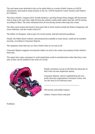 car seat test fail