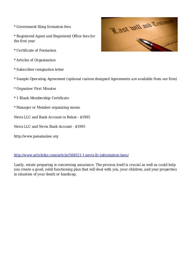 legal nevis llc information laws