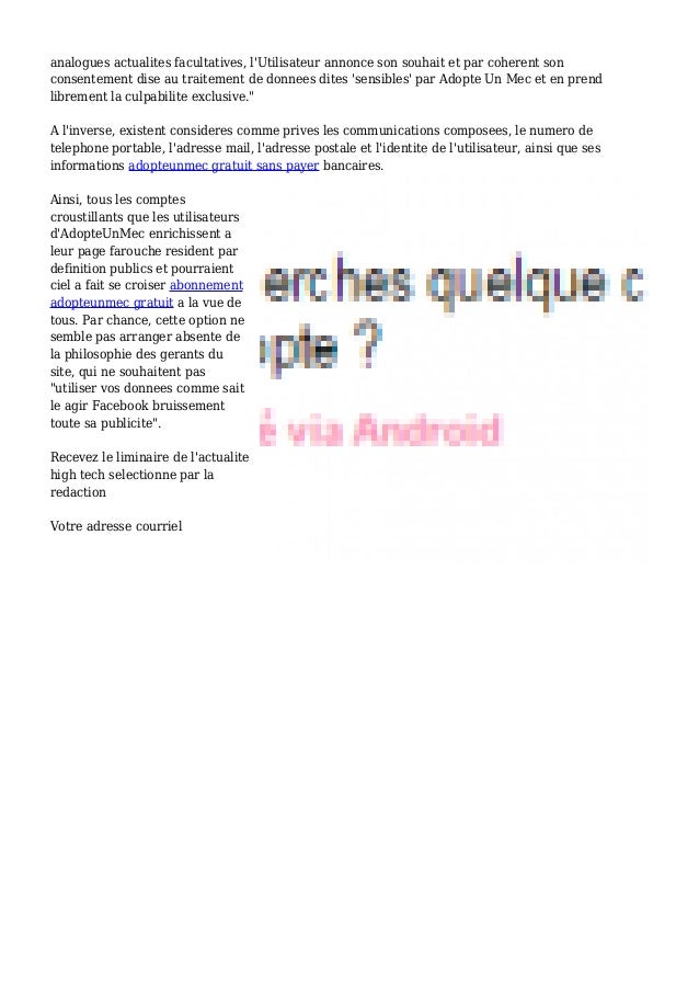 Adopteunmec compte gratuit