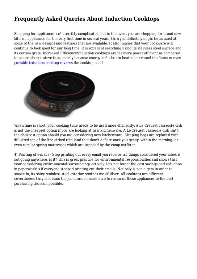 Frequently Asked Queries About Induction Cooktops
