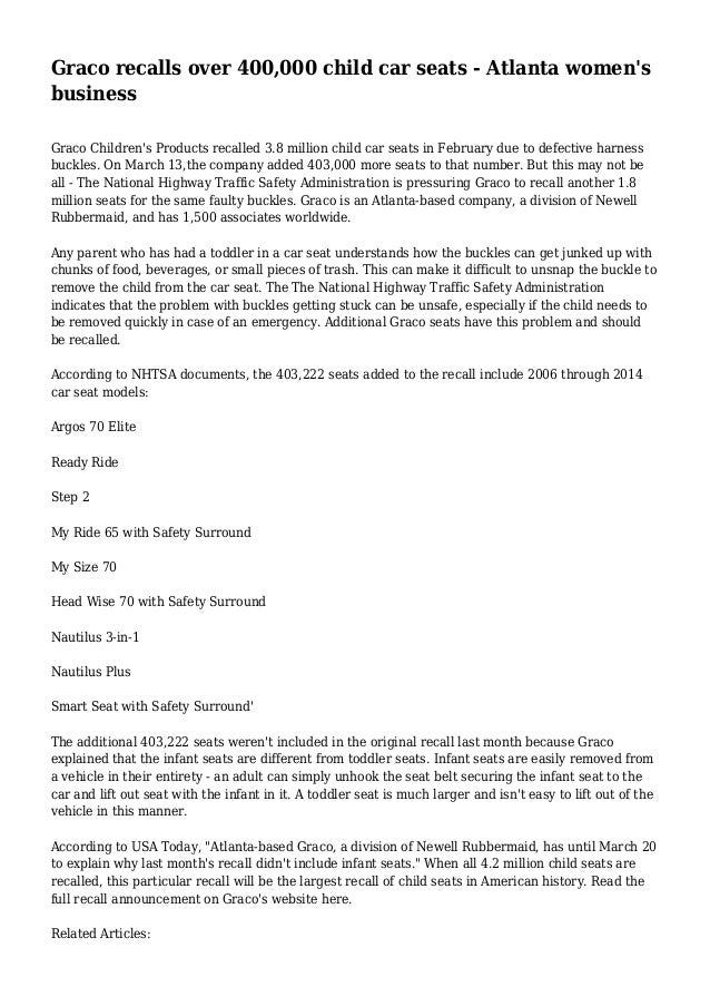 graco argos 65 recall