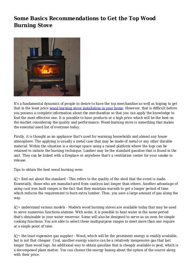 Some Basics to Get the Top Wood Burning Stove