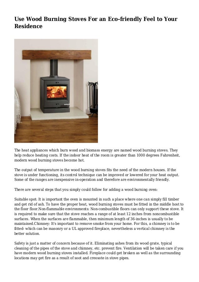 Use Wood Burning Stoves For An Eco Friendly Feel To Your Residence