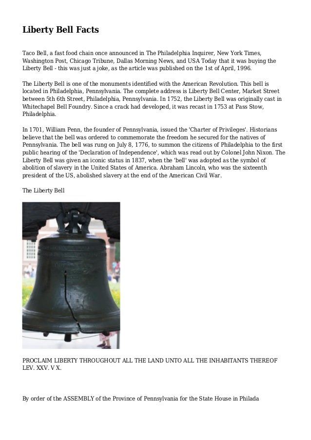 Washington Ford Pa >> Liberty Bell Facts Washington Ford Pa >> Liberty Bell Facts