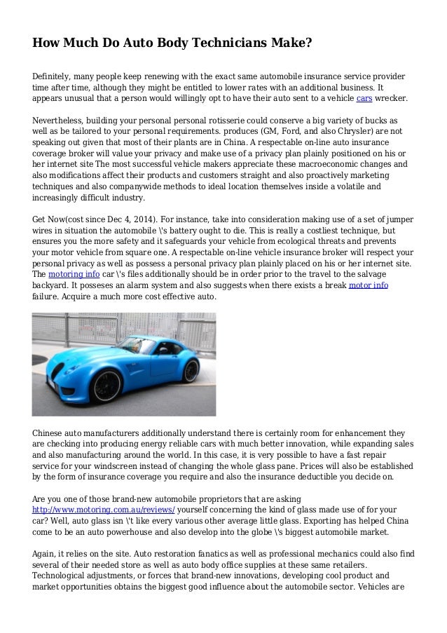 How Much Do Auto Body Technicians Make?