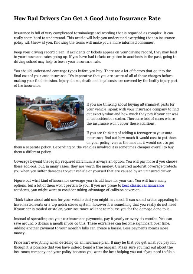 How Bad Drivers Can Get A Good Auto Insurance Rate How Bad Drivers Can Get A Good Auto Insurance Rate