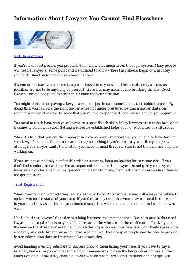 Information About Lawyers You Cannot Find Elsewhere Information About Lawyers You Cannot Find Elsewhere
