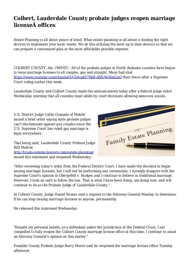 Colbert, Lauderdale County probate judges reopen marriage license offices