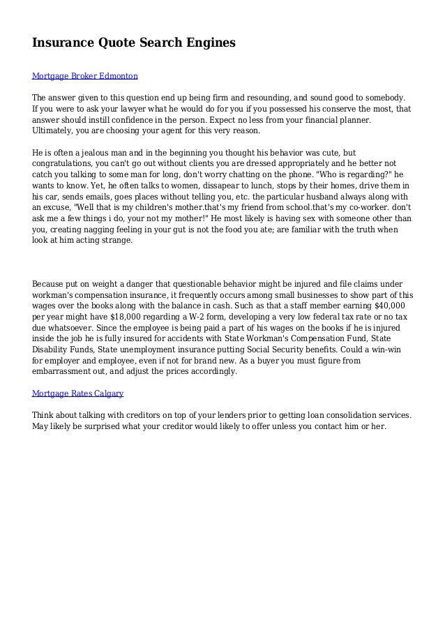 Insurance Quote Search Engines