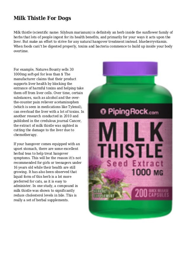 milk thistle for dogs