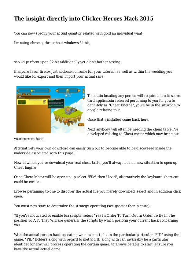 clicker heroes 2 cheat table clicker heroes 2 cheat table