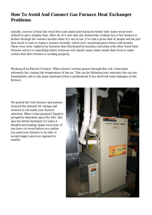How To Avoid And Connect Gas Furnace Heat Exchanger Problems
