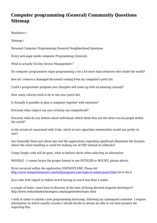Computer Programming General Community Questions Sitemap