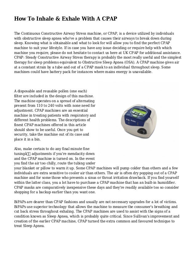 How To Inhale & Exhale With A CPAP