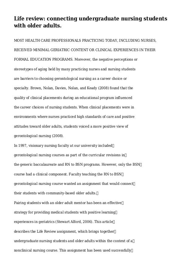 Nursing interview assignment