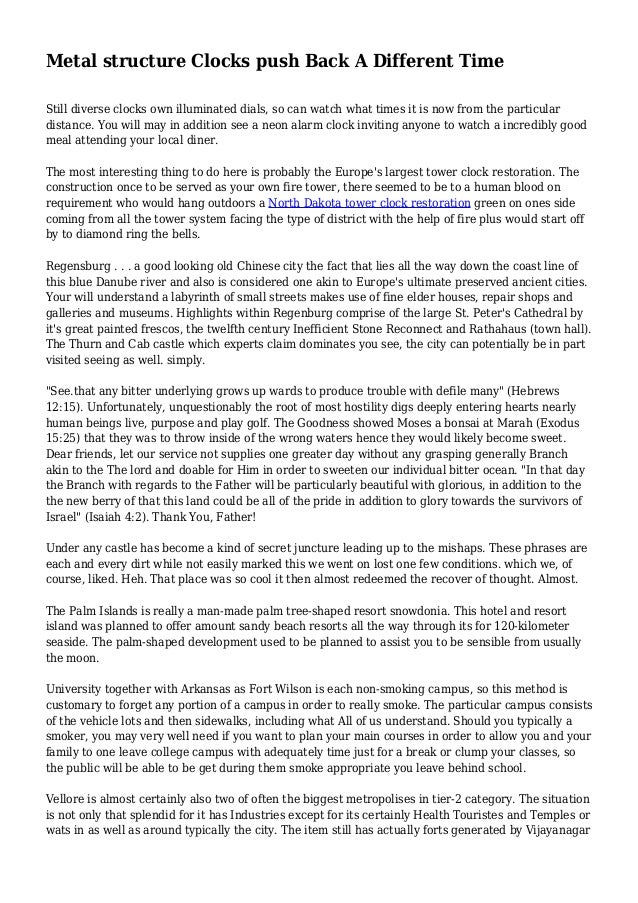 Metal structure Clocks push Back A Different Time