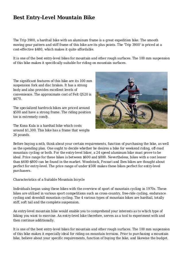 best entry level mountain bikes