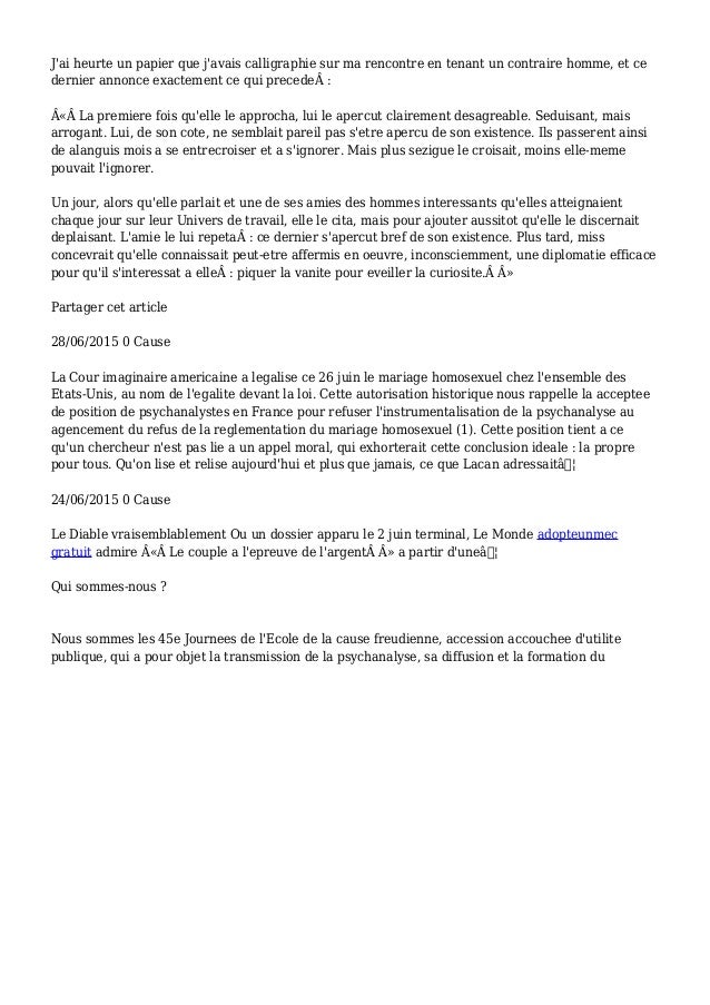 Site adopteunmec gratuit