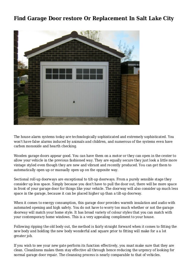 Find Garage Door Restore Or Replacement In Salt Lake City