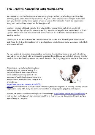 Ten Benefits Associated With Martial Arts