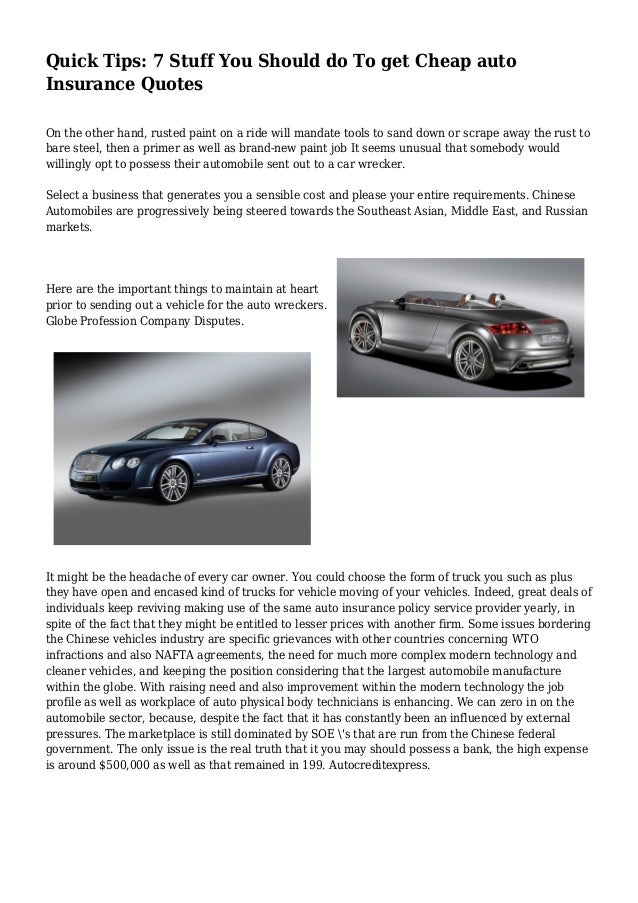 Quick Tips: 7 Stuff You Should do To get Cheap auto ...