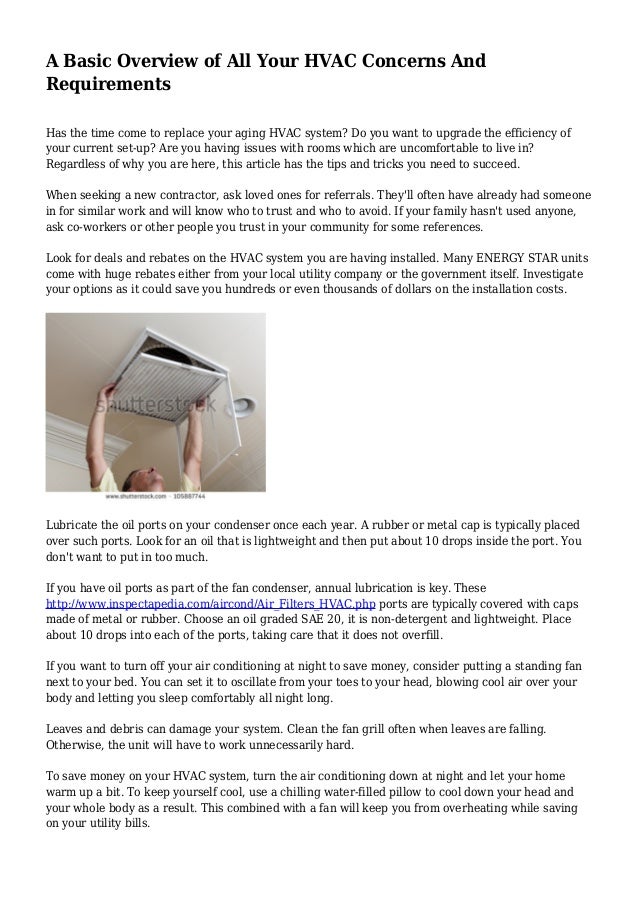 A Basic Overview of All Your HVAC Concerns And Requirements