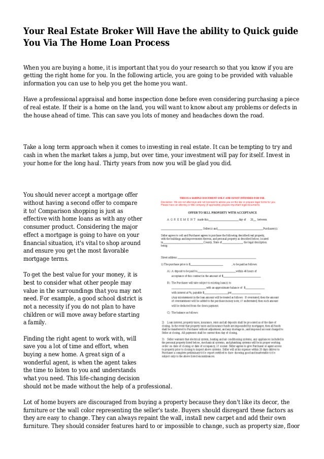 Your Real Estate Broker Will Have the ability to Quick guide You Via … - 웹
